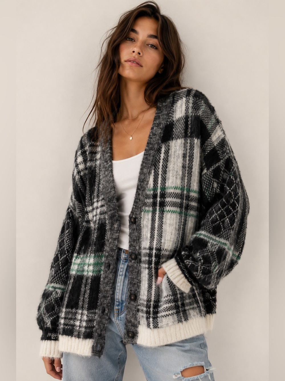 Free People Monochrome Knit Sweater